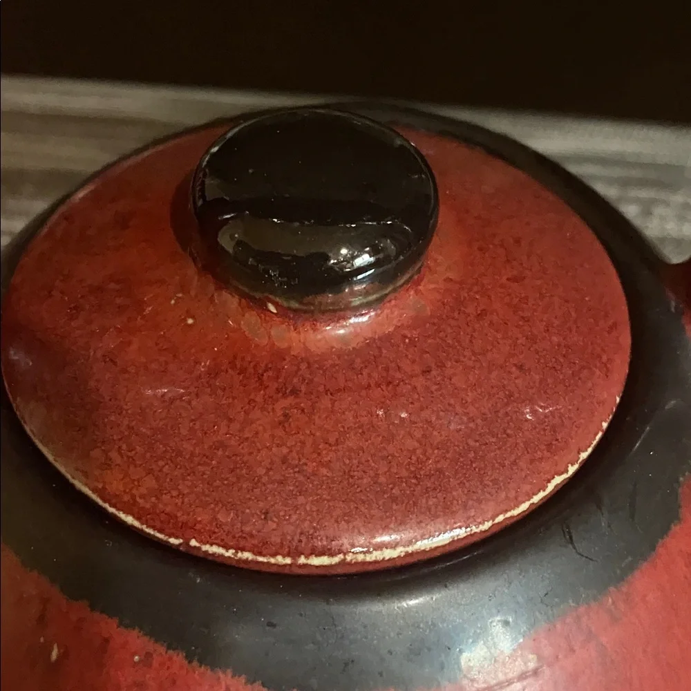 Pier 1 Shanghai Earthenware Teapot. Asian inspired, Antique “Chippy” Style.